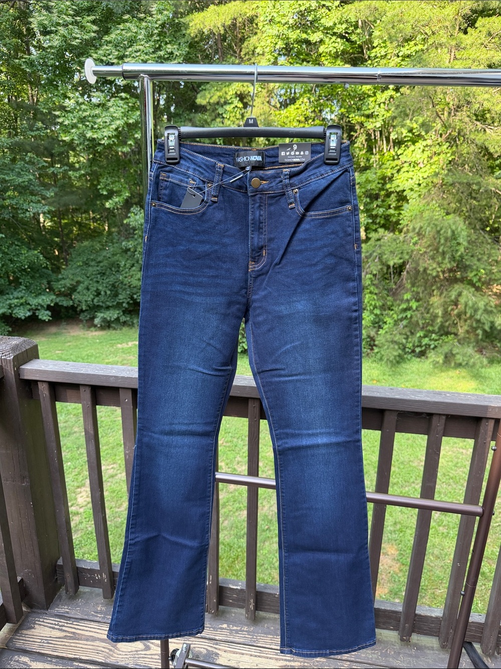 Fashion Nova Women's Dark Blue Flare Jeans